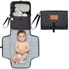 Portable Diaper Changing Pad - Waterproof Travel Changing Mat for Baby, Foldable Baby Diaper Clutch, Detachable Baby Travel Diaper Mat for Diaper Changing Station, Diaper Change Mat (Black Geo)