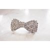 Generic Small bow shaped crystal hair barrette clip bridal clip bridal barrette
