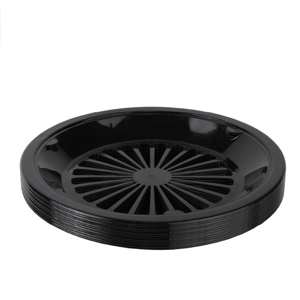 Trenton Gifts 10-Inch Reusable Plastic Paper Plate Holders, Picnic Supplies (12 Set - Black)