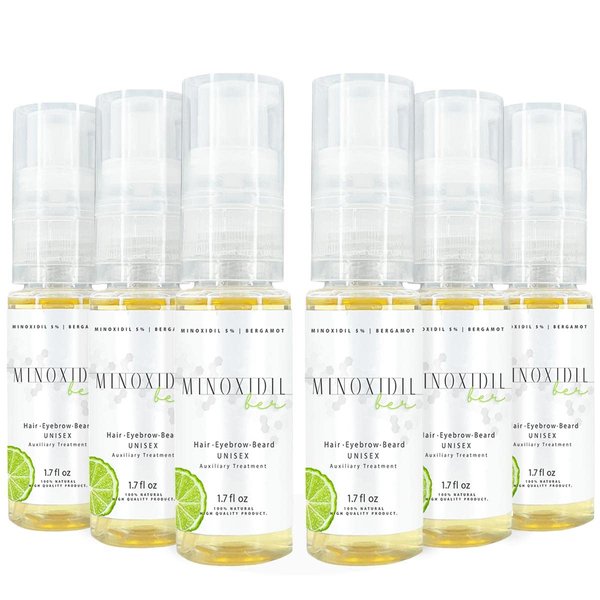 Josue Echavarria Minoxidil Foam 5% And Bergamot Unisex Pack 6 (50ml C/u). Hair regrowth treatments, beard growth, 1.7 fl oz each