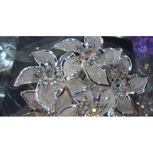 10Pcs Flower Rhinestones Beads Hair Pins Bridal Bridemaid Flower Girls Accessory Prom Party Wedding 01