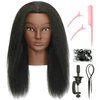 TIANYOUHAIR Mannequin Head with Human Hair with Stand for Hairdresser Practice Cosmetology Manikin Doll Training Head Braiding Styling Coloring Cutting Updos Display