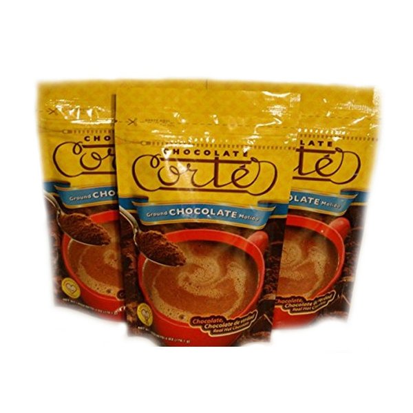 Chocolate Cortes Ground Chocolate (Molido) 6 Ounces (3 Pack Pouches)