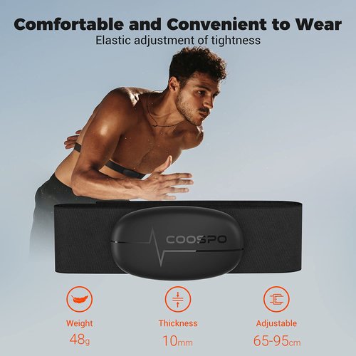 COOSPO H6 Heart Rate Monitor Chest Strap Bluetooth 4.0 ANT+ IP67 Chest Heart Rate Sensor for Peloton Zwift Polar DDP Yoga Map My Ride Garmin Sports Watches