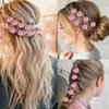GeRRiT Small Flower Hair Clips for Women 12 Pcs Camellia Flower Mini Hair Barrettes Cute Pink Floral Hairpins Sweet Hair Accessories for Wedding Bridal Shower Valentine’s Day Braid Hair Decoration