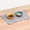 TOKAYIFE Cat Food Mat, Silicone Pet Feeding Mat for Floor Non-Slip Waterproof Dog Water Bowl Tray Cushion (17" x 10", Dark Gray)