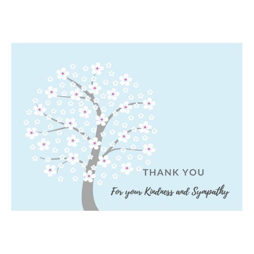 Elcer Celebration of life Funeral thank you cards with envelopes Sympathy acknowledgement memorial Thank you note cards (50 Count)