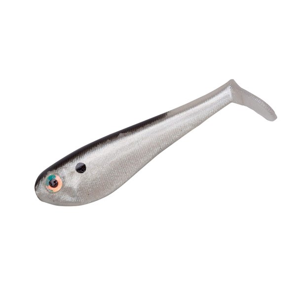 Yum Money Minnow Original Soft Plastic Minnow Swim-Bait Paddle-Tail Fishing Lure, Pearl/Black Back, 5'