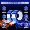 MEBMIK 2 Rolls 20mm x16m(52FT) Blue Heat Tape High Temperature Heat Resistant Tape Heat Transfer Tape for Heat Sublimation Press Vinyl,No Residue