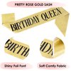 CAIRIAC Gold 30 Birthday Sash and Crown, 30 Sash Thirty Birthday Tiara for Her, Happy 30th Gift Birthday Queen Sash & 30 Crown Set for Women 30 Year Old Party Decoration (Glitter Golden)