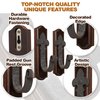 TESLYAR Gun Rack Wall Mount Hold Up Displays Horizontal Gun Rack and Shotgun Hooks Store Rifle Shotgun Bow Real Hardwood Hanger Brown