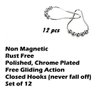 Uigos Shower Curtain Hooks Rings, Rust-Resistant for Bathroom Shower Rods Shower Hooks - Set of 12, Chrome