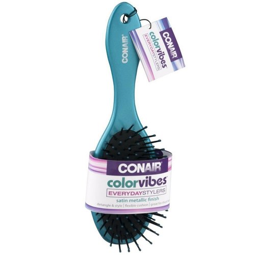 Conair Colorvibes Everyday Stylers Satin Metallic Finish Hair Brush, 5.4 Ounce