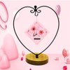 Ornament Display Stand for Hanging Glass Terrarium Wood Base Creative Decoration for Home Garden Wedding Party Festival (Heart)