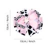 Cow Print Hair Bow Clips 4" Girls Cute Holstein Moo Cow Alligator Barrettes Pigtail Pins Pink Barnyard Farm Animal Birthday Party Outfit Halloween Costume Decor Accessory Gift