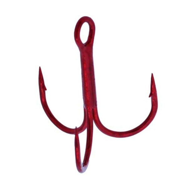 Gamakatsu 47308.5 Treble Hooks, Round Bend, Size 3, Red, per 8