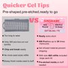 600Pcs Extra Extra Short Round Nail Tips, SINOKAME Pre-etched Small Petite Child Size XXS Round Oval Full Cover Natural Gel Nail Tips, Gel Clear Press on Nails Extra Short,10 Sizes with Refills 4&5