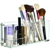 AMT CLEAR Acrylic Make Up Organizer, Business License Frame for Cosmetology or Other Businesses, Makeup Brush Holder, Pen Holder,Business Card Display (Cream)