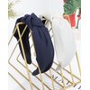 Wecoe 2 Pack Knotted Headbands For Women Navy Blue White Wide Headbands Hair Bands for Women's Hair Non Slip Fashion Cloth Headbands Hair Accessories For Women Girls Diademas Coreanas Para Mujer Gifts