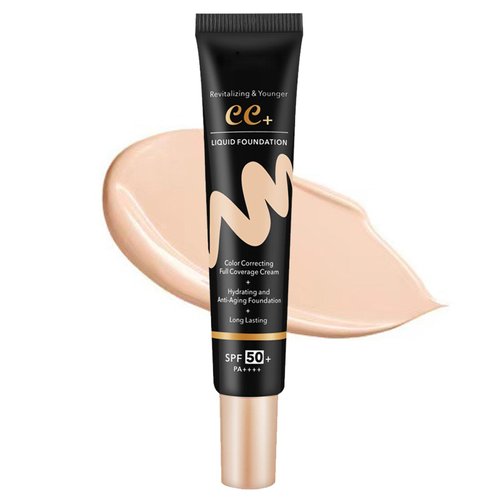 CC Cream Tinted Moisturizer with SPF 50, Color Correcting CC Cream, CC Cream Foundation Full Coverage Correcting Skin Tone, Cover Blemish, Hydrating & Long-Lasting Matte CC Cream (Natural)
