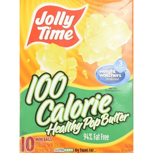 Jolly Time Popcorn 100 Calorie Healthy Pop Butter Mini Bags - 10 CT