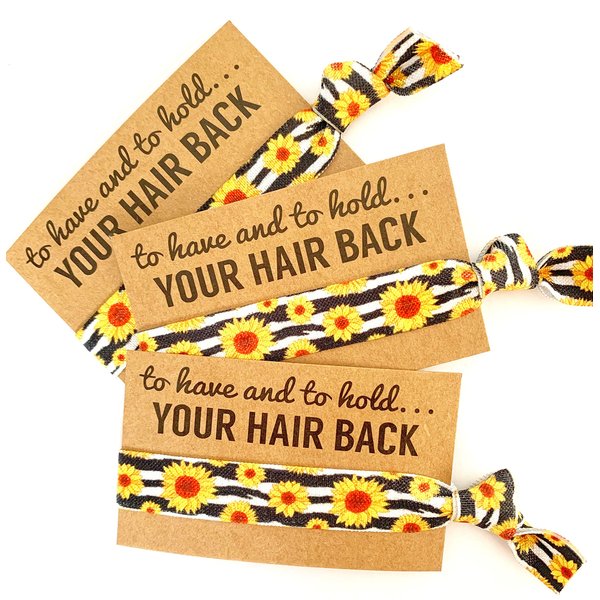 To have & to hold your hair back Sunflower print hair tie favors