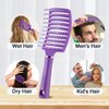 Lilovbesa Hair Brush, Detangling Hair Brush, Curved Detangler Brush for Women Men kids Curly Think Fine Thin Long Short Wet Dry Hair, Professional Hair Styling Tools,Fast Blow Drying, No Pull(Purple)