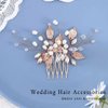 YBSHIN Bride Wedding Hair Comb Pearl Hair Piece Leaf Bridal Hair Accessories for Women and Girls (B-Rose Glod)