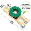 Spurtar Top Post Battery Disconnect Switch 12V-24V Battery Shut Off Switch Quick Disconnet Master Battery Isolator Battery Power Cut Off Switch with Green Knob for Car Truck Boat Vehicles