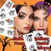 10 Pcs Halloween Temporary Tattoos Eye Shadow Face Temporary Tattoos Stickers Cat Bat Spider Web Gothic Fake Tattoos Eyeliner for Women Girl Man Halloween Eye Makeup Decals Party Essential Supplies