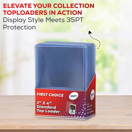 25 Premium 35PT 3x4 Standard Size Top Loaders for Cards Ultra Clear Card Holder Card Pro Sleeves Top Loader Protection for Baseball Football Basketball Cards
