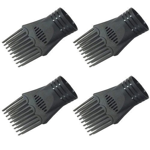 4Pcs Black Universal Hair Dryer Comb Nozzle Plastic Hairdressing Salon Blow Comb Attachment Hair Styling Tool Fashion Salon Tool for Straightening Detangling Fine Curly Natural Hair Hair Combs