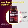 Vitacook Iron Supplement for Women Men | High Potency Iron 65mg with Vitamin C 250mg | Stomach Friendly Iron Pills for Red Blood Cell & Immune Support | Vegan, Non-GMO & Gluten Free | 60 Iron Tablets