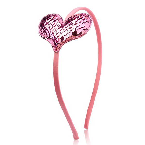 HOXIEYA Valentine's Day Headband Glitter Heart Headband Sparkling Pink Heart Hairband for Valentine's Day Hair Accessories for Women Girls Party Supplies Gift