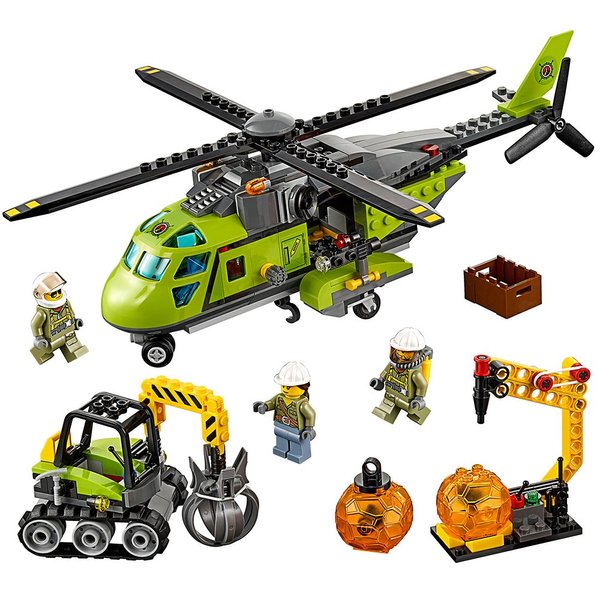 LEGO City Volcano Explorers 60123 Volcano Supply Helicopter Building Kit (330 Piece)