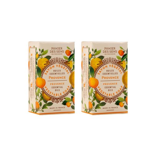Panier des Sens - Provence Bar Soap - Moisturizing Gentle Scented Soap Bar - Natural Soap with Sweet Almond - 97% Natural Ingredients Made in France - Vegan Friendly - Body & Hand Soap Bars 2x5.3 oz