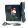 G.B.S Stylish Shaving Razor with Protective Leather Case, Chrome