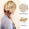 Butterfly Hair Clips, 2Pcs Metal Butterfly Hair Clamps with Rhinestones, Cute Hair Pins, Hair Barrettes Accessories for Women Girls (Gold)