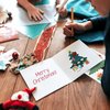 Mobiusea Creation Christmas Party Favors | Make a Tree Stickers | 40 pcs Christmas Crafts for Kids Bulk | 4 x 6 inch | Clear Christmas Tree and Ornament Decorating Craft Sticker Set