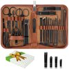 Manicure Set, Professional Nail Clippers Pedeicure Kit 26 Pieces Nail Care Tools for Travel & Grooming (Brown)