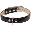 Bluemax Genuine Leather Patent Snake Dog Collar, 1-Inch by 20-Inch, Brown