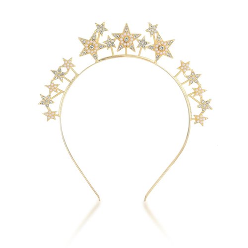 Marycarrie Rhinestone Crystal Tiaras and Crown For Women, Star Crown for Birthday Bride Wedding Prom, Pearl Quinceanera Crown for Girls Bridal Headpiece