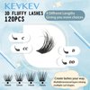 KevKev DIY Lash Extension Kit 3D Fluffy Eyelash Extension Kit 120 Pcs Lash Clusters Kit Individual Lashes Kit Mixed C/D Lash Bond and Seal Lash Glue Lash Remover (Bluebell,10-16mix)