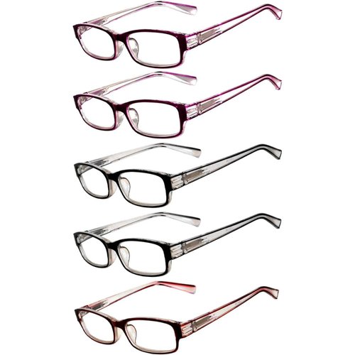 Readers 5 Pack Reading Glasses Ladies Spring Hinge lens +2.5