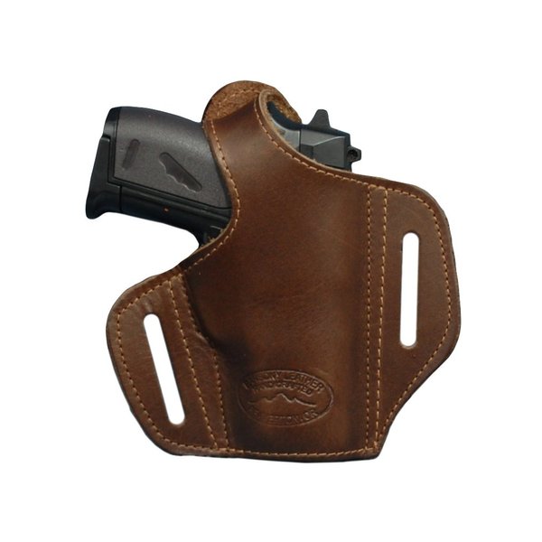 Barsony Brown Leather Pancake Gun Holster for Walther PP PPK PPKS left