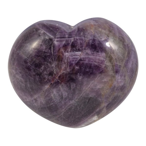Loveliome Natural Amethyst Heart Love Palm Pocket Stone Healing Chakra Worry Stone(1.8 Inch)