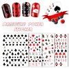 Penugo 10 Sheets Self-Adhesive Poker Nail Art Stickers, Playing Card Pattern Nail Decals for Nail Art DIY Design, Geometric Numbers Letter Style Manicure Decorations Sticker for Women/Girls
