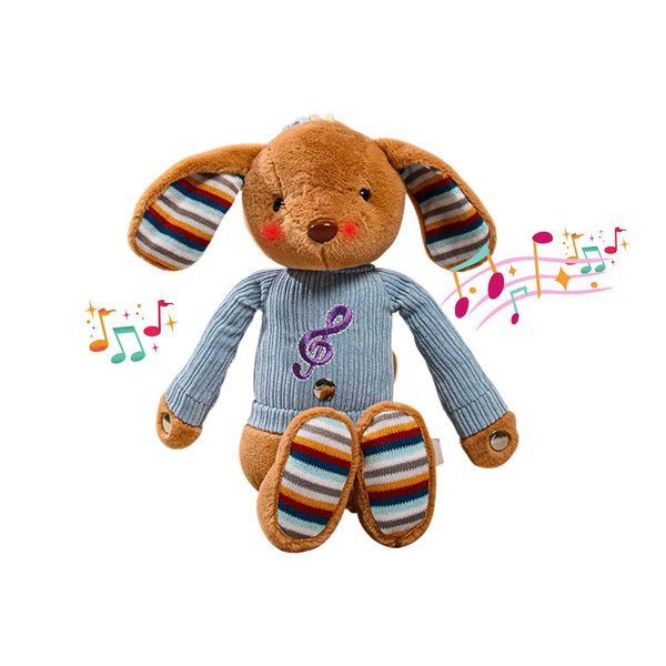 Lumio Interactive Musical Plush Toy with Lights & Sounds, Sensory Development Toy for 1-6, 6-12 Month Babies, Ideal for Tummy Time, Rhythm Learning, and First Birthday Gifts – Bunny (Puppy)