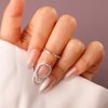 Rumtock Women Manicure Nail Cap Statement Crystal Beads Ring Jewelry for Women Girls