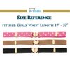 OVOGBEE Elastic Belts for Girls Stretch 3 Pack Little Toddler Teen Kids Adjustable Uniform Belt Girls Fashion Belt Peach Heart Black Pink Brown